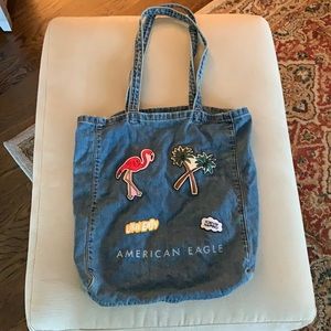 American Eagle denim tote bag